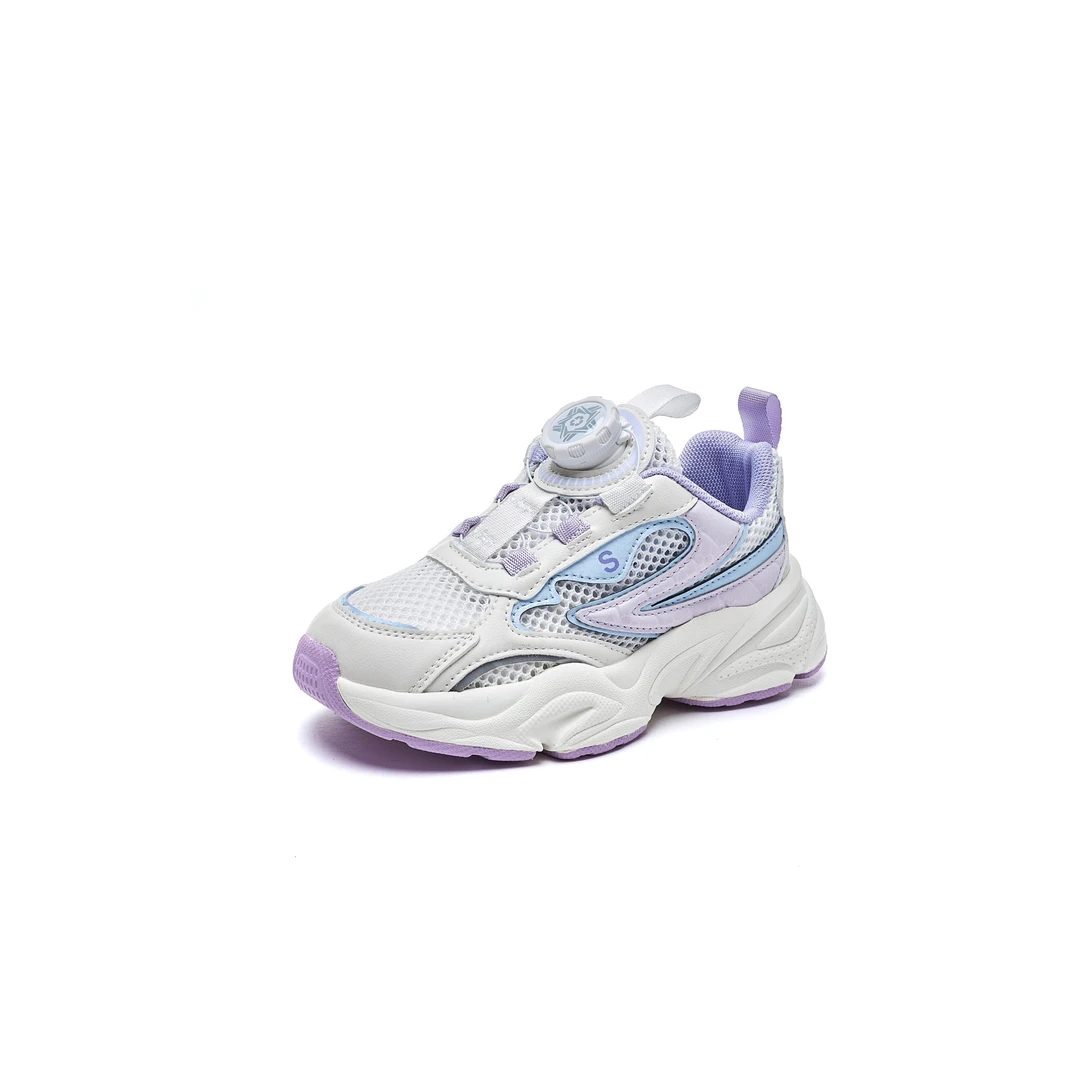 801-011 新款2024儿童休闲童鞋旋钮机能风拼色中大童运动鞋男女童