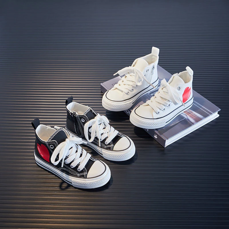 06205  新款帆布鞋高帮儿童童鞋中大童休闲百搭