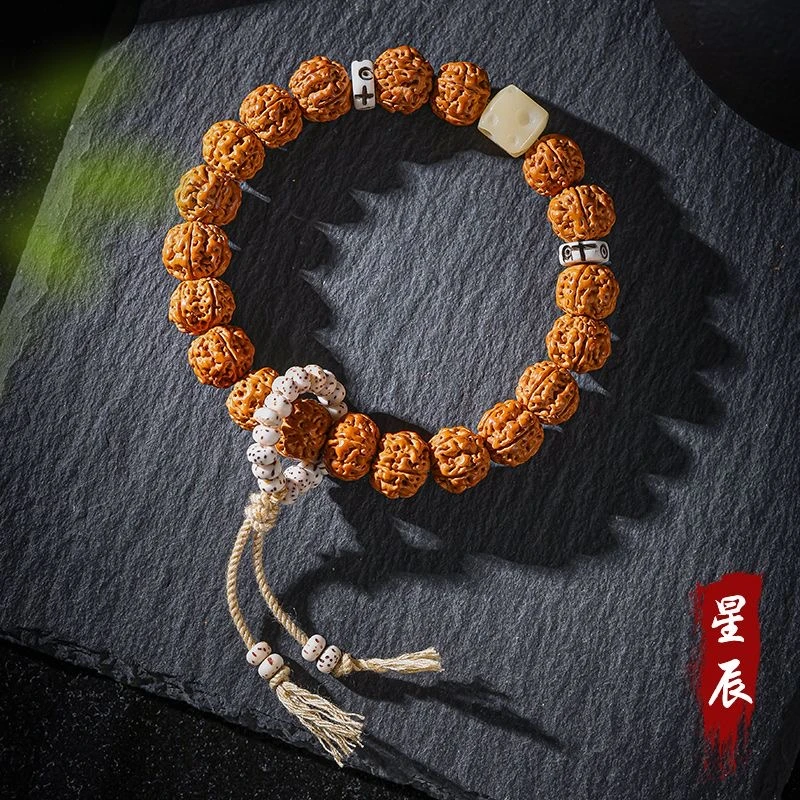 金刚菩提子手串单圈手串男士佛珠盘玩尼泊尔女士星月念珠盘串文玩