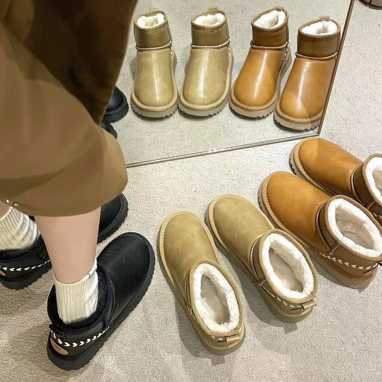雪地靴雪地棉女鞋女款舒适时尚百搭加绒短靴