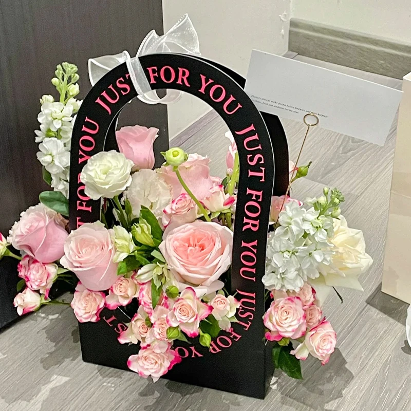 【手提花盒】粉玫瑰白玫瑰送妈妈岳母朋友闺蜜生日情人节礼物鲜花同城配送小时达