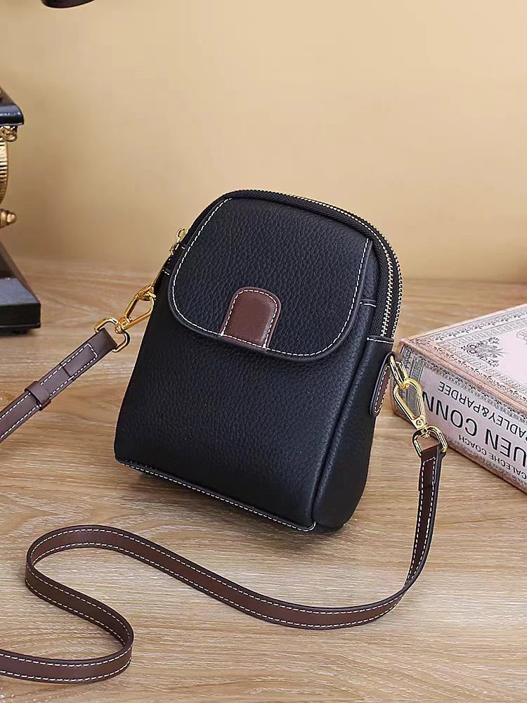 头层牛皮新款手机包高级感女士单肩斜跨包真皮简约百搭小包包315