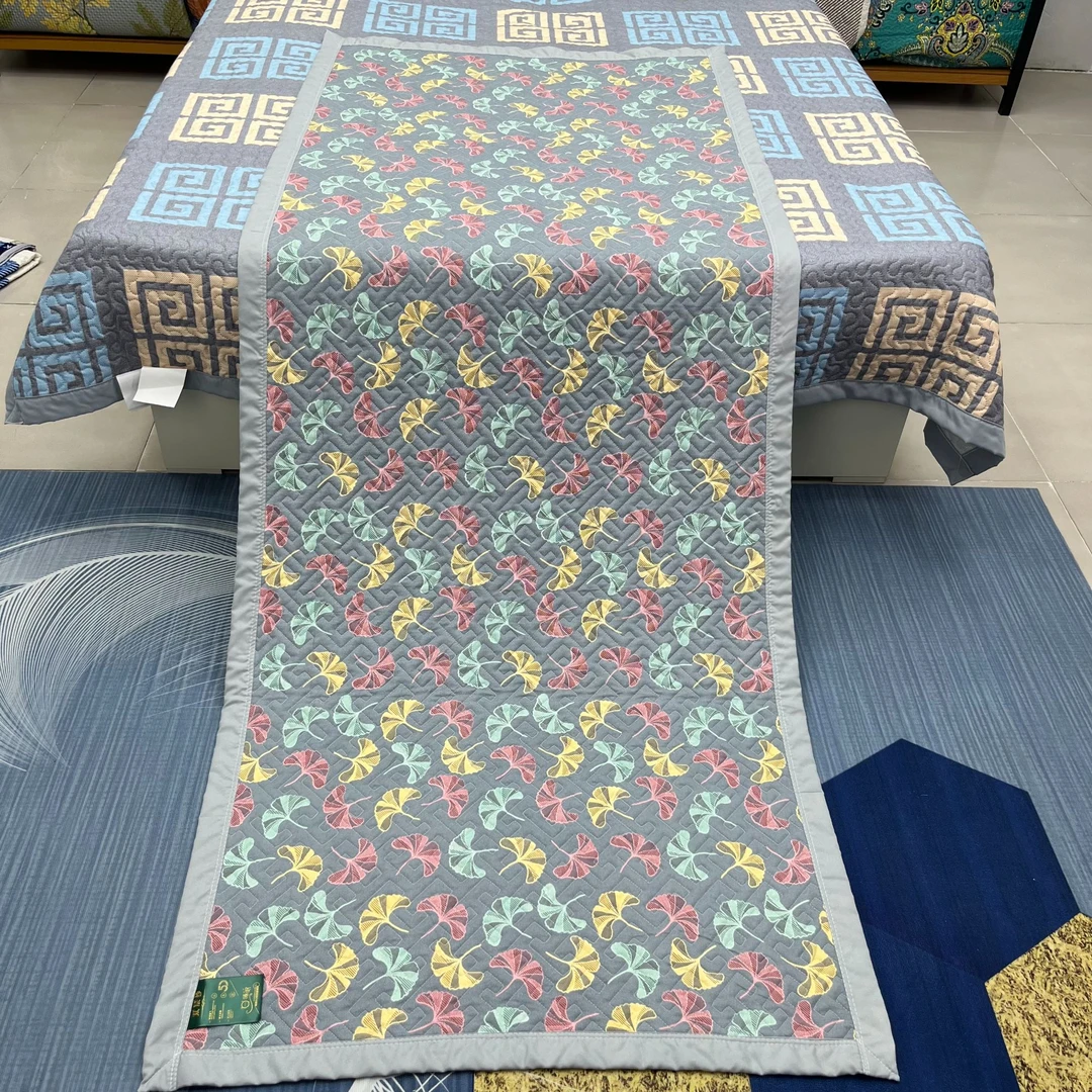 [五彩银杏]-90*220cm恒温水洗棉双层纱防滑沙发垫学生宿舍床盖