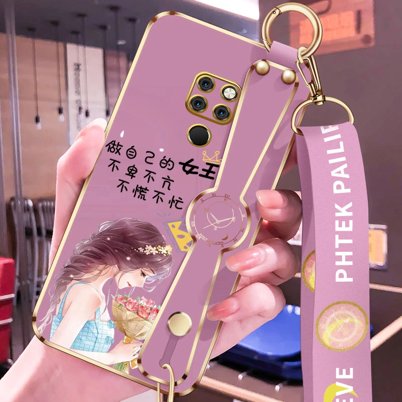华为mate20手机壳新款mate20pro女王mate20x电镀斜挎腕带挂绳硅胶