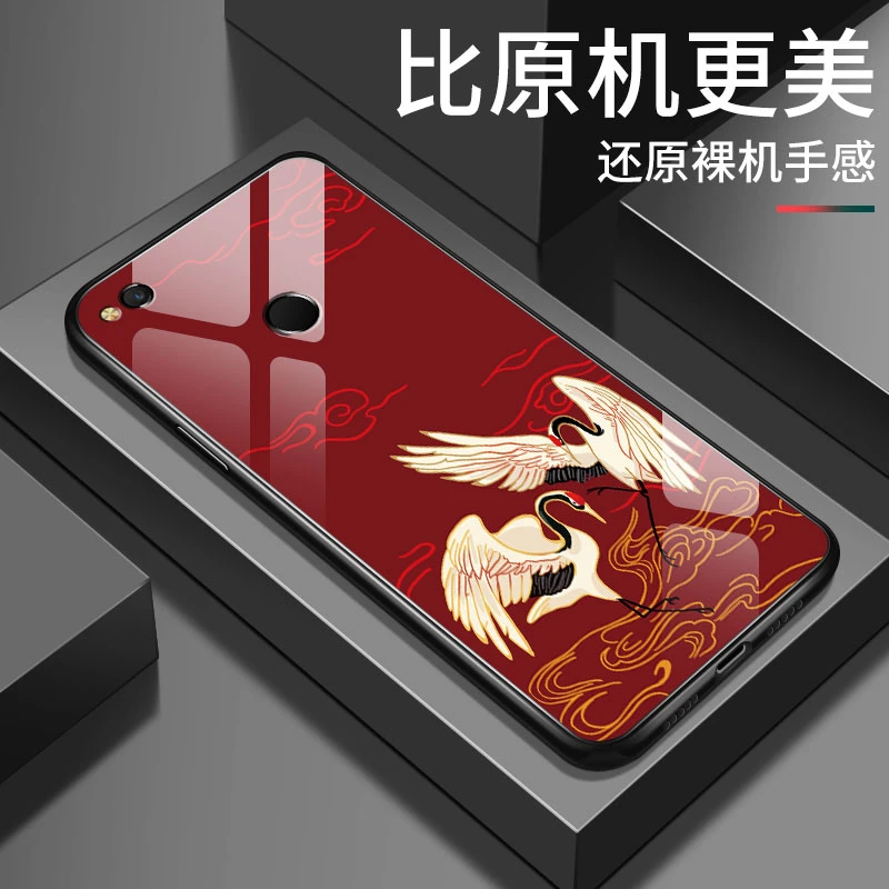 华为荣耀8手机壳新款8xmax国潮仙鹤钢化玻璃honor网红情侣8x镜头
