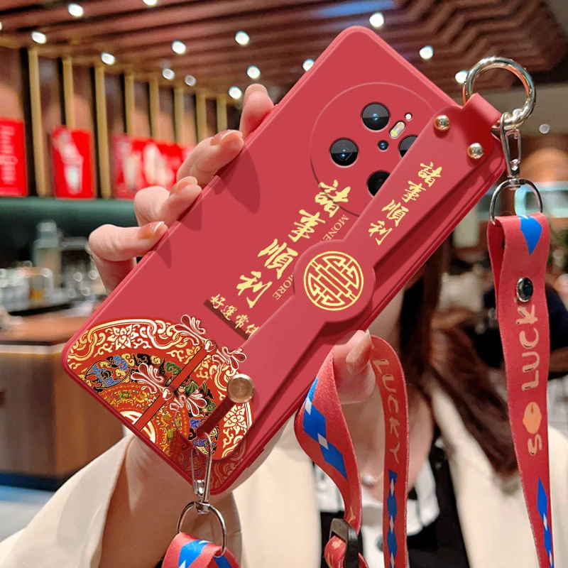 诸事顺利适用华为mate70手机壳mate70pro新款腕带软硅胶斜挎软壳