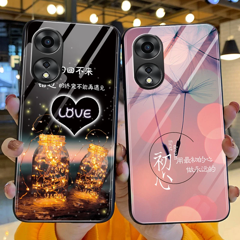 oppoa58x手机壳新款oppoA58x简约LOVE钢化玻璃OPPO壳硅胶软壳男镜