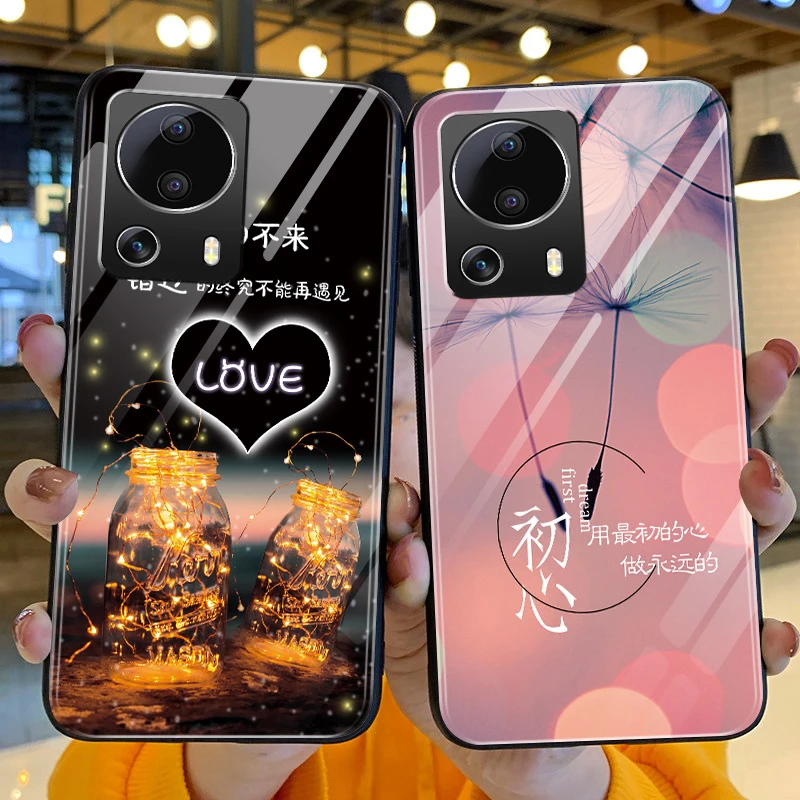 适用小米civi2手机壳新款简约LOVE钢化CIVI2玻璃壳硅胶MI镜头全包