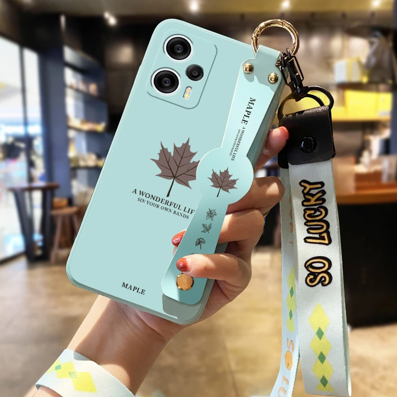 小米红米note12Turbo手机壳女note12turbo枫叶斜挎腕带挂绳新品镜