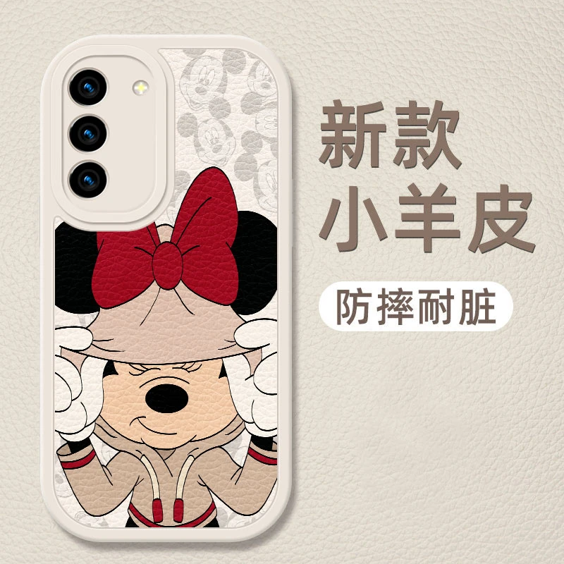三星s23手机壳新款s23+小羊皮卡通款米妮外壳s23Ultra硅胶网红s23