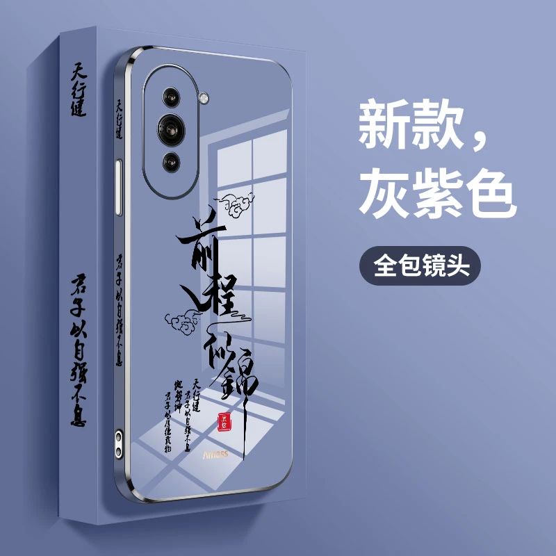 适用于华为nova10手机壳nova10pro前成似锦电镀硅胶外壳新款镜头