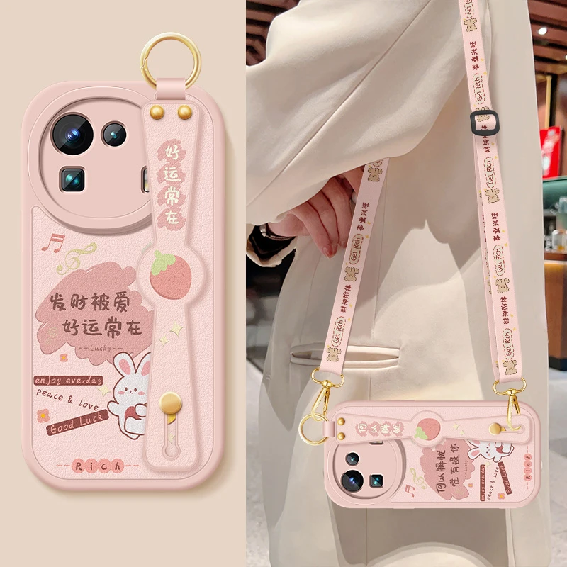 好运常在小米11手机壳11pro新款11Ultra小羊皮腕带11青春活力版女