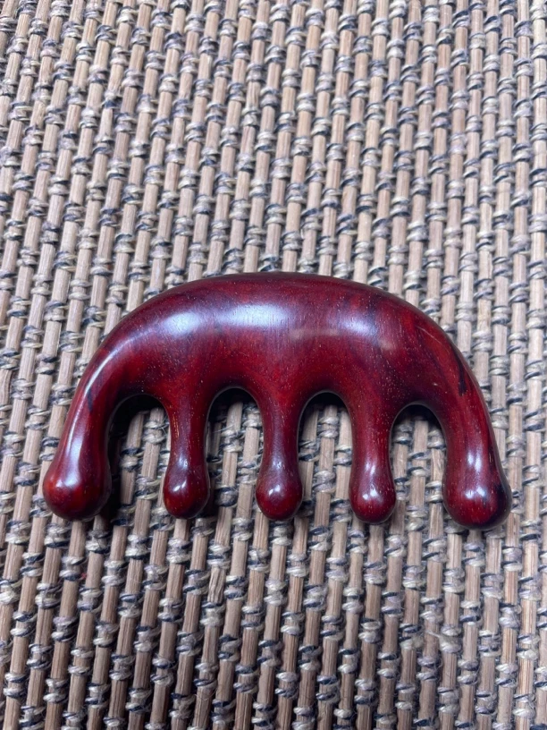 印度小叶紫檀5齿按摩梳防静电加厚正宗