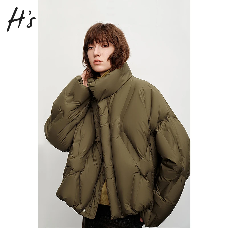 【商场同款】HS时髦羽绒服2024冬新款显瘦通勤保暖外套122410309019