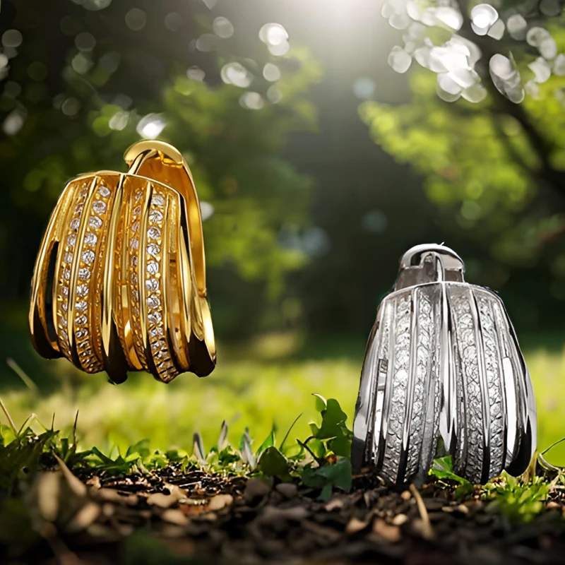 925银耳饰 欧美轻奢风s925纯银镂空几何耳扣女ins冷淡风排钻耳环