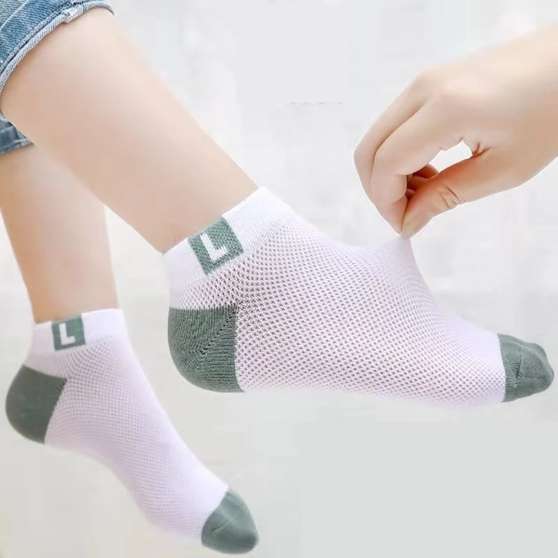 儿童袜子夏季薄款透气船袜宝宝袜男童女童小孩网眼短袜春秋6-12岁