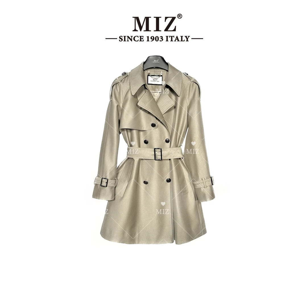 2024年秋装经典翻领百搭通勤双排扣收腰显瘦女士风衣外套2335060