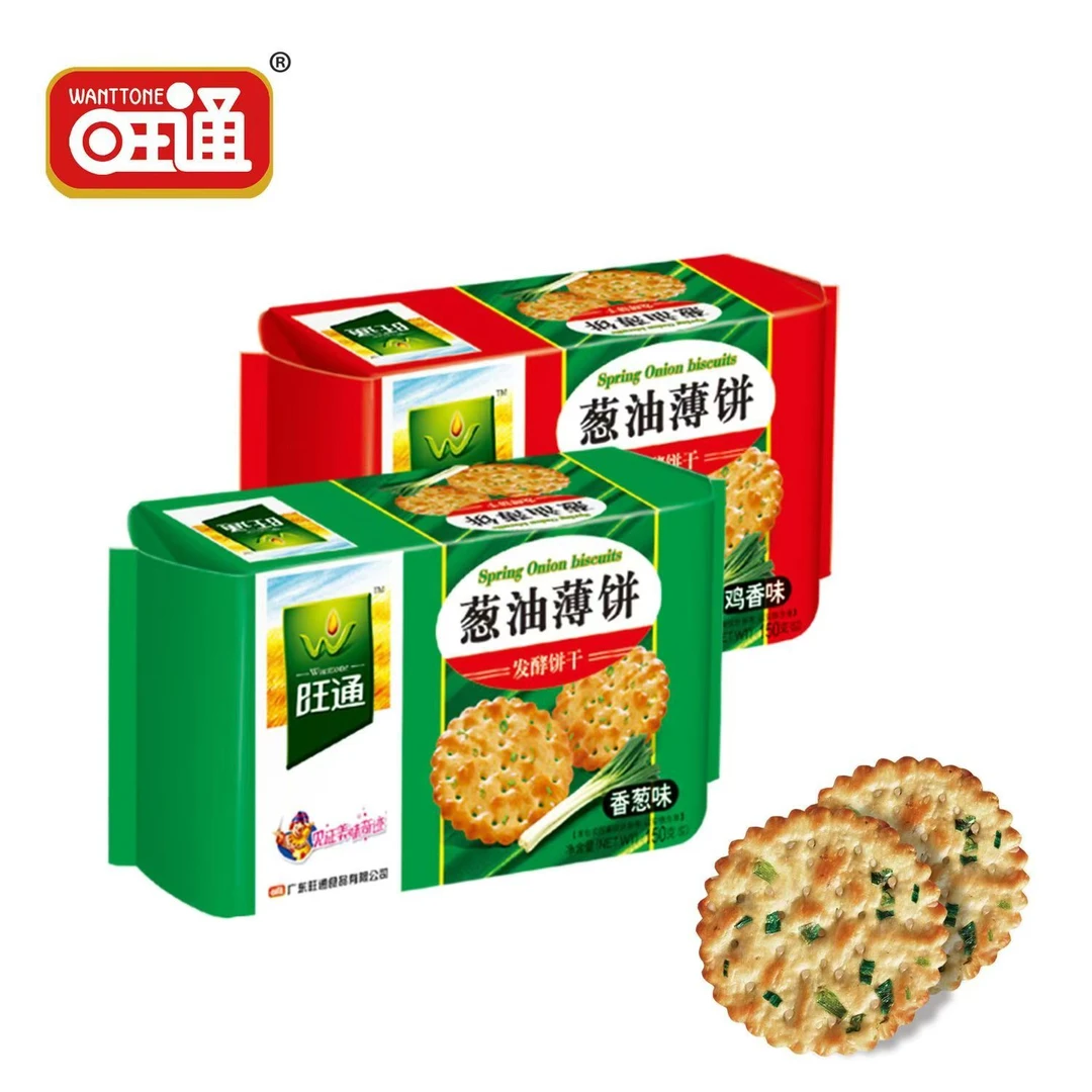 旺通葱油薄饼香葱苏打饼干薄脆零食小吃代餐代餐饱腹甄选葱香