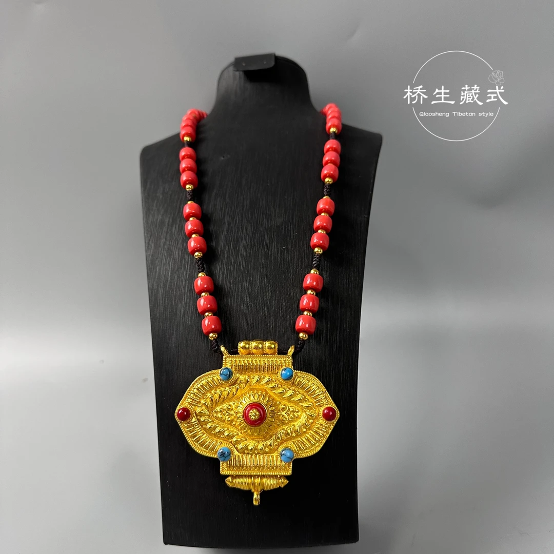 铜合金项链 桥生藏式民族风黄铜尼泊尔镀金不掉色项链百塔爆款