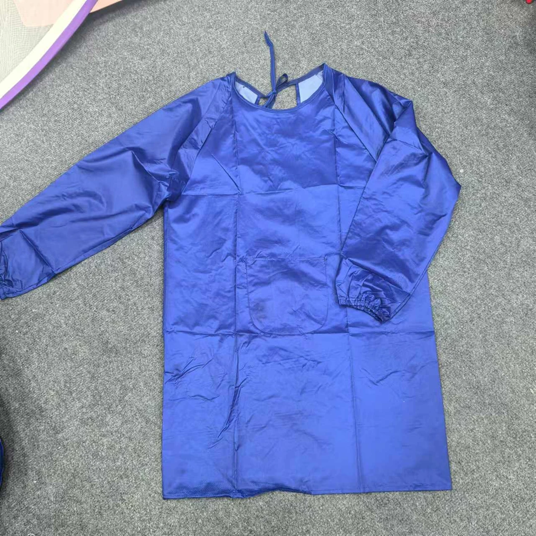 蓝色长袖防水防尘罩衣，发2件