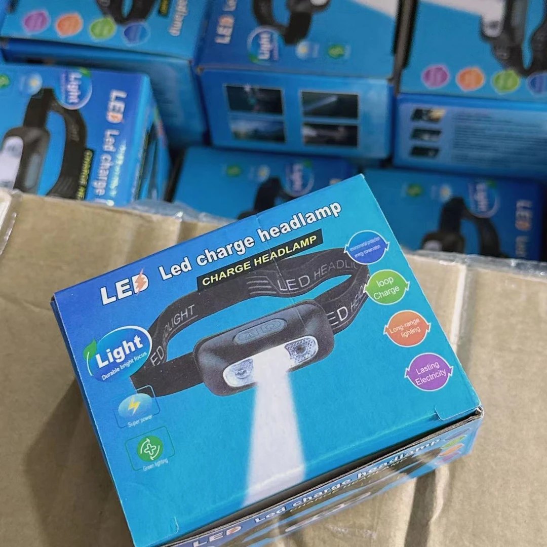 新款LED强光户外野营感应头灯 徒步头戴式夜钓灯