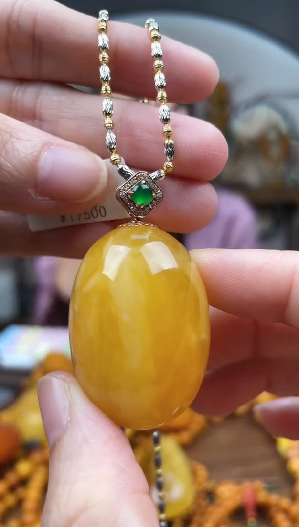 【闪购商品】琥珀裸石18K金镶嵌首饰 假1赔4（多样性发货1件