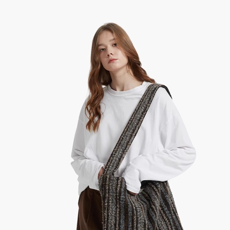 new新品小众原创设计 羊毛圈大容量慵懒风编织毛呢斜挎包单肩大包