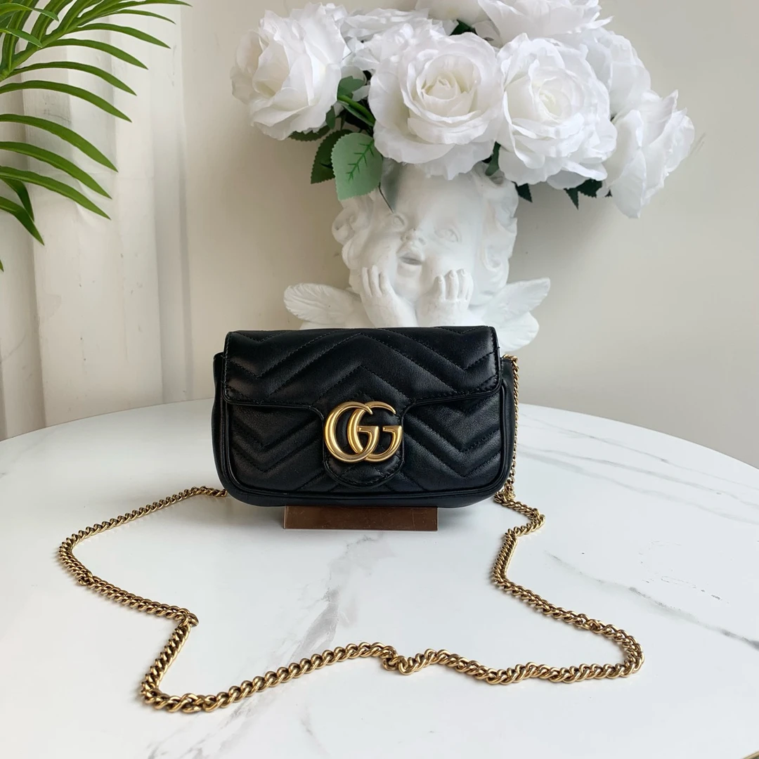 95新 GUCCI/古驰 御古屋/82634/mini黑金马蒙