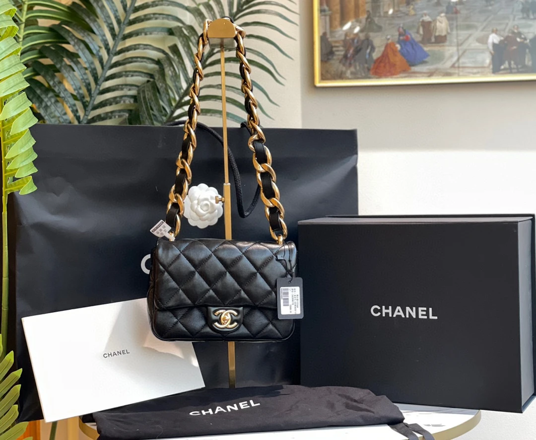 95新 Chanel/香奈儿 御古屋/90263/22s粗链条方胖子 芯片 全套