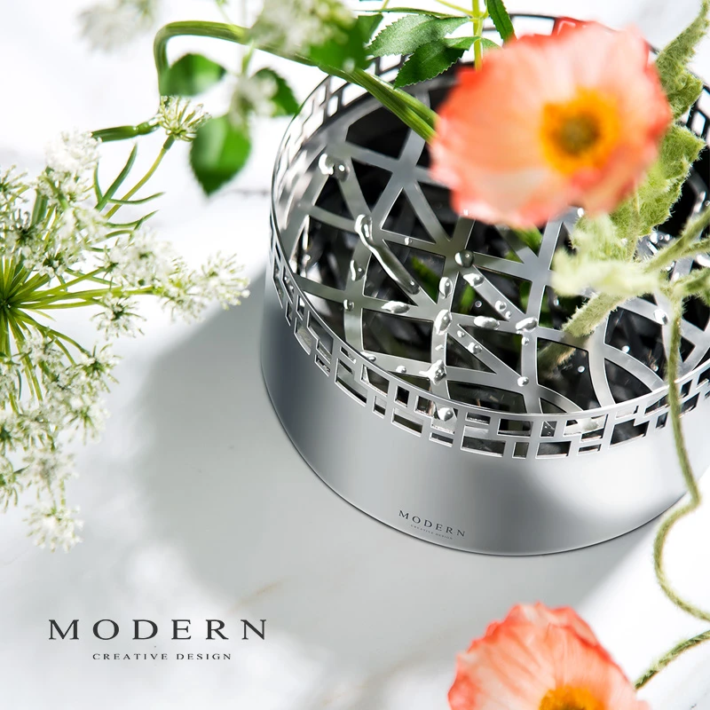 摩登MODERN轻奢北欧样板房304钢花瓶器客厅插花水养创意简约ins风