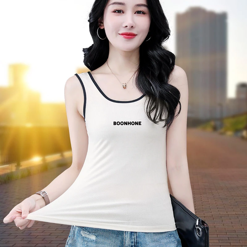 【啄木鸟】显瘦吊带背心女2024新款打底时尚韩版短款无袖上衣运动