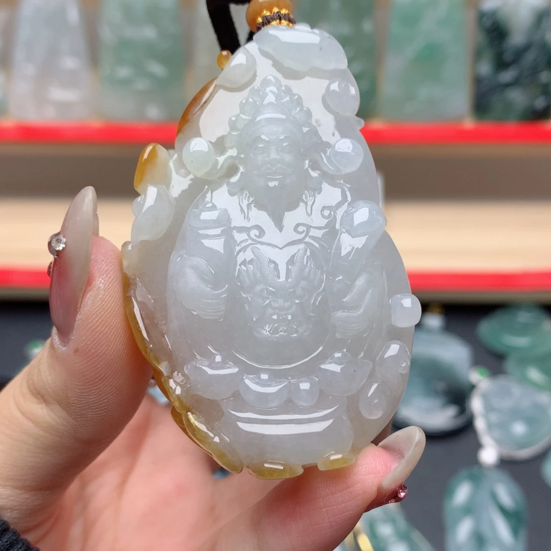 翡翠颈饰未镶嵌H****爷财神爷