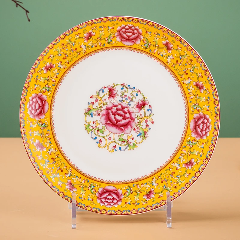 森磊家用陶瓷餐具高温菜盘子碟子凉菜盘微波炉盘子深盘浅盘沙拉盘