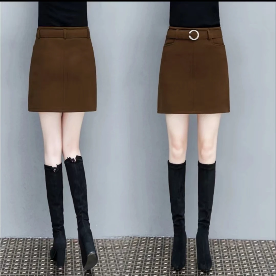 1831半身裙高腰A字裙韩版显瘦短裙一步时尚包臀裙子【裙长46】D5-2