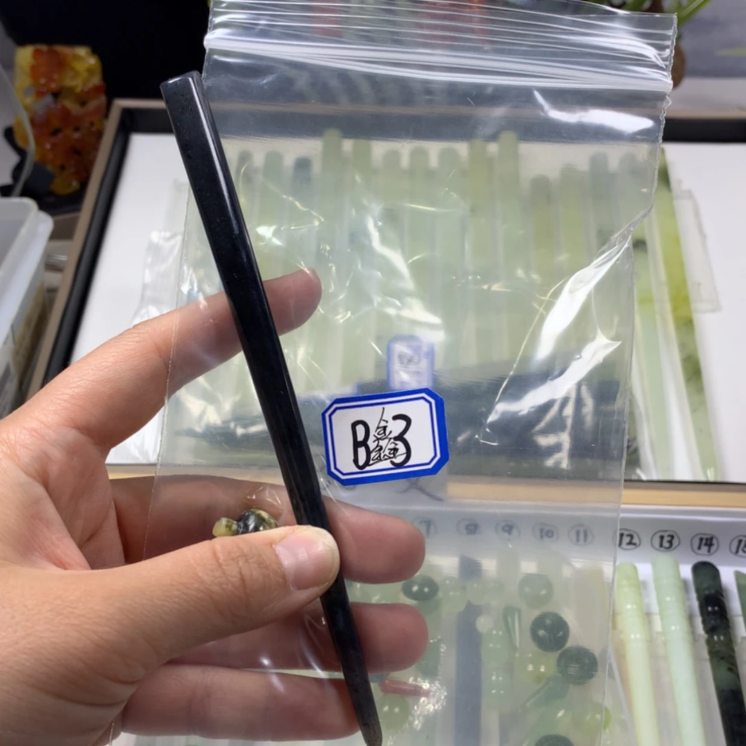 【闪购商品】蛇纹石玉发饰合金