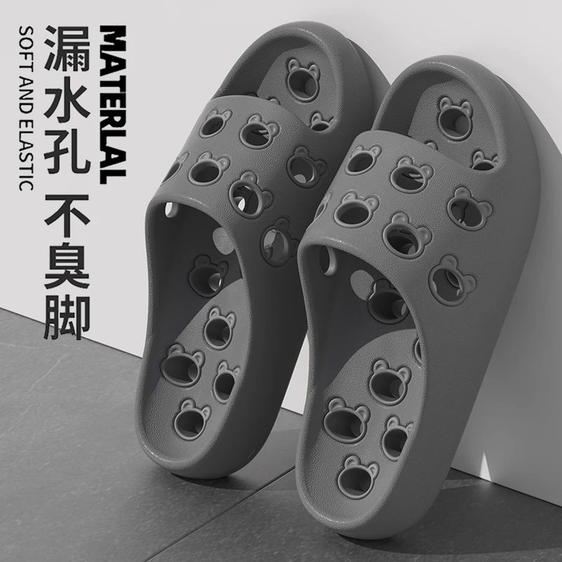 2025新款浴室漏水拖鞋男款夏季居家用软底防滑速干镂空情侣凉拖鞋