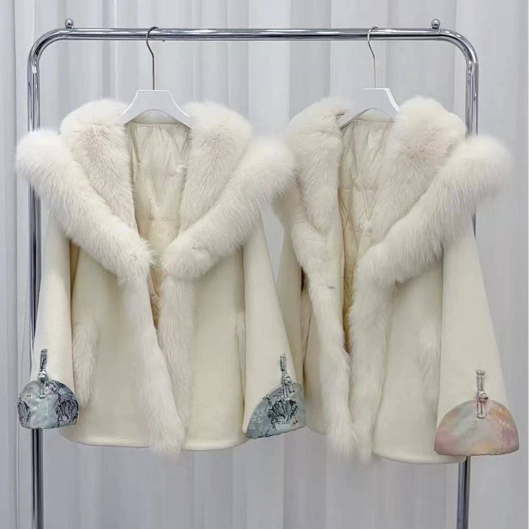 DOUSHEHUI   香江景宛狐狸毛双面呢皮草服饰外套