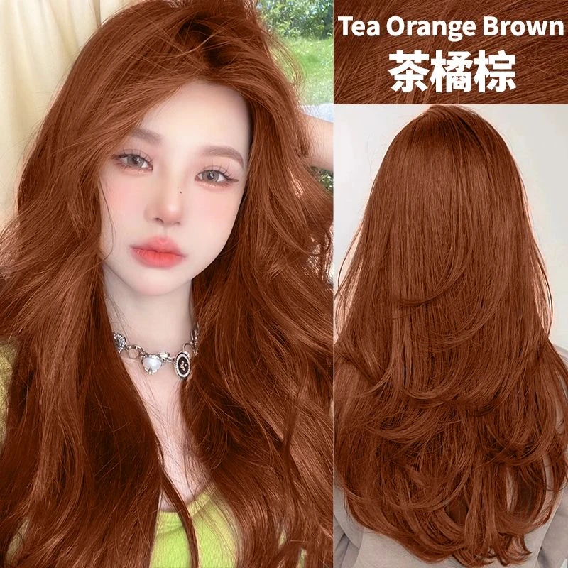 茶橘棕色染发膏2024流行色纯自己在家染发剂植物天然免漂易上色
