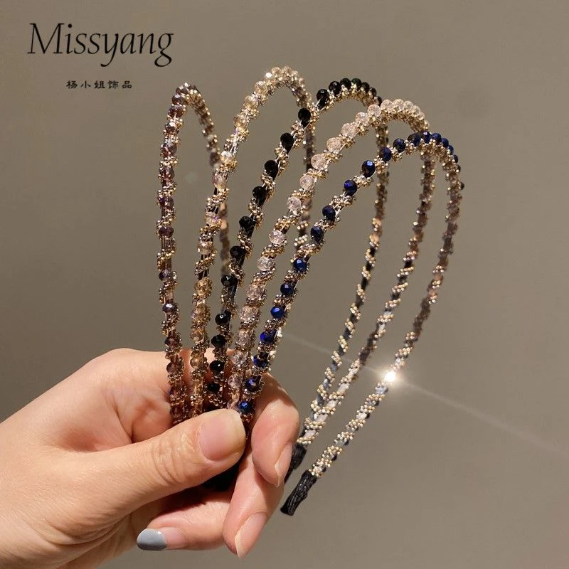 新款发箍女甜美百搭带钻发卡简约气质洗脸束发夹子水晶头箍发饰品