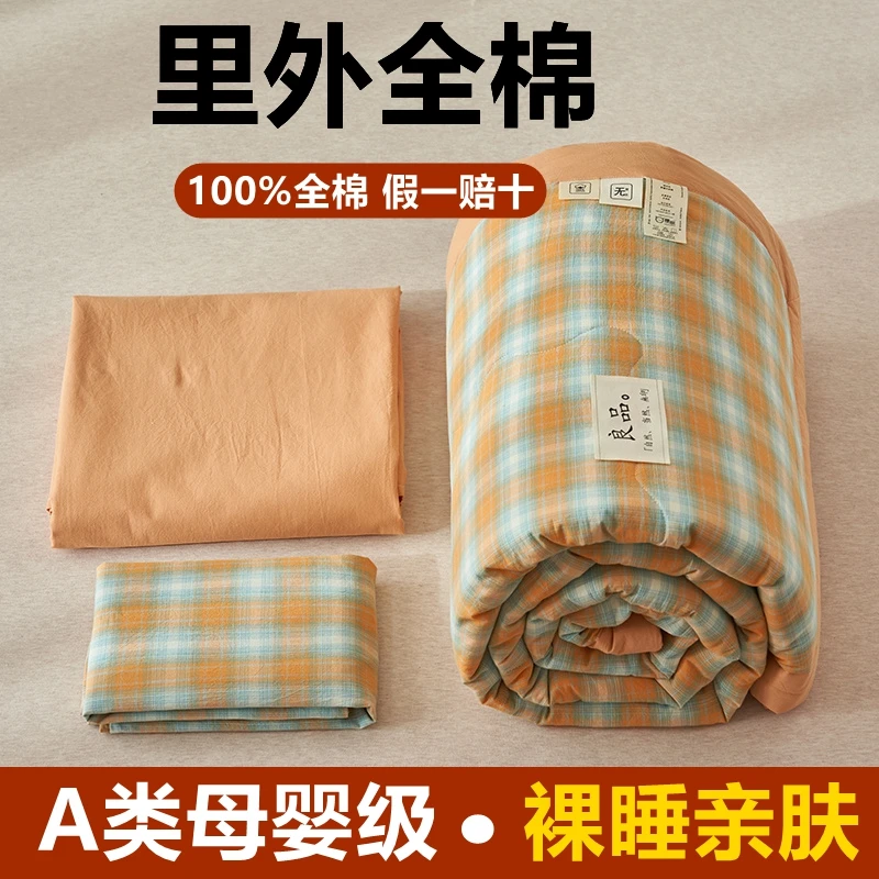 A类母婴全棉水洗棉夏凉被透气柔软婴幼儿新疆棉空调被机洗夏被