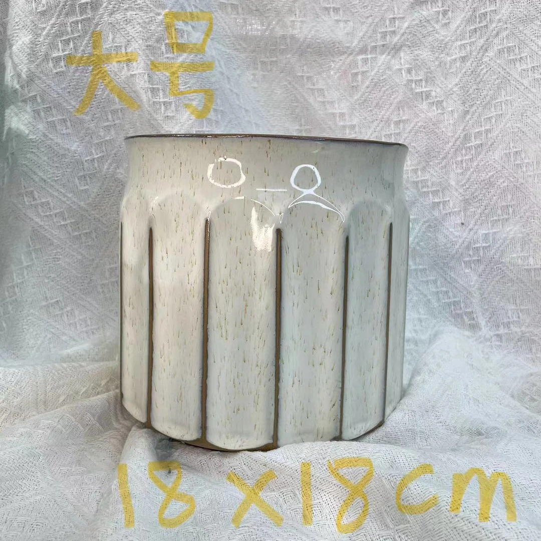 花盆陶瓷加特大号创意绿植大花盆兰花盆个性奶油盆栽花盆高温陶瓷