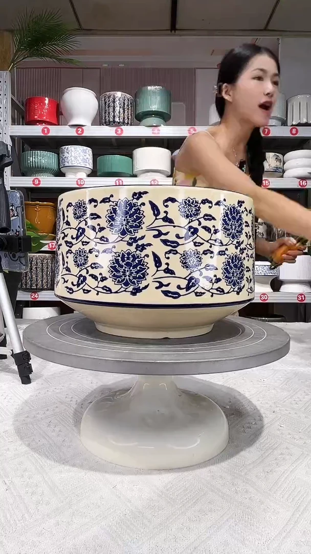 【闪购商品】陶瓷20CM以下高温陶瓷花盆-*22*15菊花小