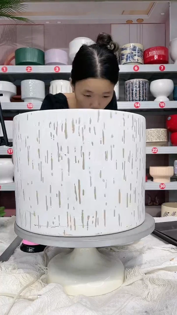 【闪购商品】陶瓷20CM以下高温陶瓷花盆-树皮30*23