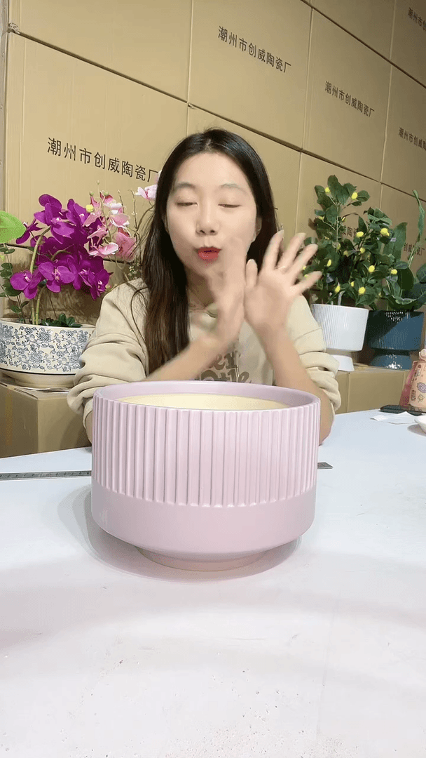 【闪购商品】紫砂花盆紫色20*15