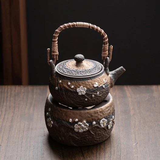 高端粗陶围炉煮茶器具套装提梁壶功夫泡茶壶家用陶瓷高档煮茶炉