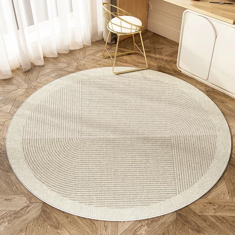 奶油风圆形地毯卧室转椅电脑椅防滑垫子日式客厅沙发茶几椅子地垫