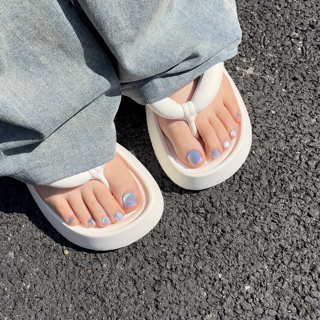 脚甲【琳琅】（14片） 纯手工设计穿戴脚甲 显白蓝色偏光猫眼 205