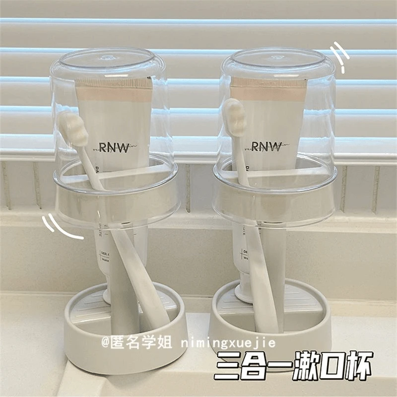 牙刷杯家用宿舍牙膏电动牙刷置物架沥水漱口杯收纳置物架刷牙学生