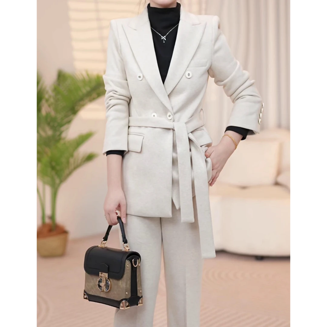 通勤西装套装女春秋接待员正式场合会议工作服工装休闲西服两件套