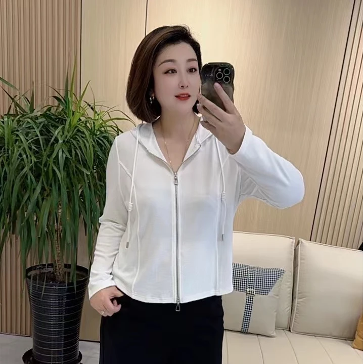 【聪姐推荐】81096简约修身显瘦连帽外套（衣长60，胸围124）